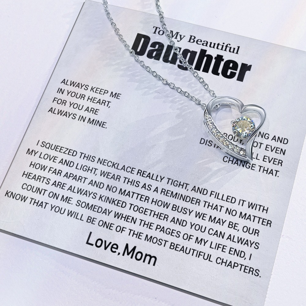 To My Daughter Necklace, Daughter Mother Necklace, Daughter Gift From Mom 2_6_White