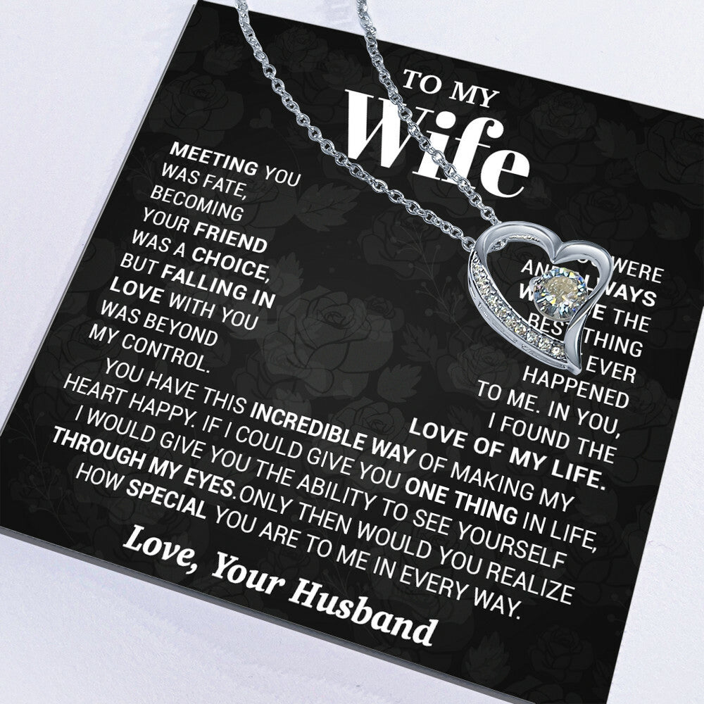 To My Wife Necklace, Meeting You Was Fate Love, Your Husband, Best Necklace