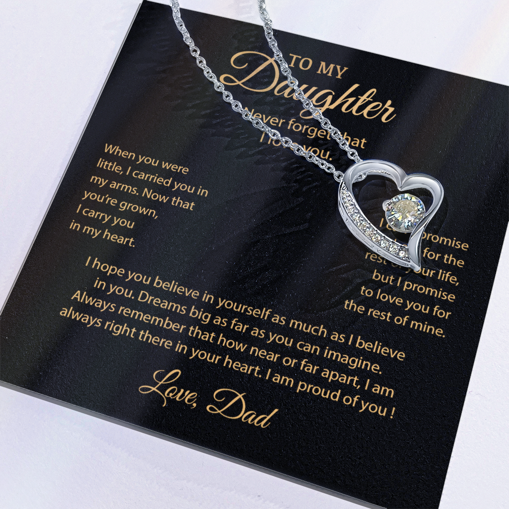 To My Daughter Necklace, Gift for Daughter from Dad, Father Daughter Necklace 9_6__1Gold