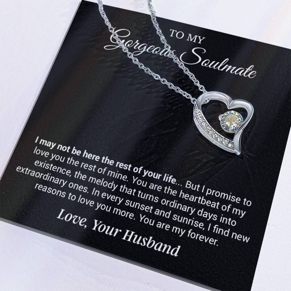 To My Gorgeous Soulmate Necklace, Girlfriend,  Anniversary Gift, Valentine's Gift for Wife