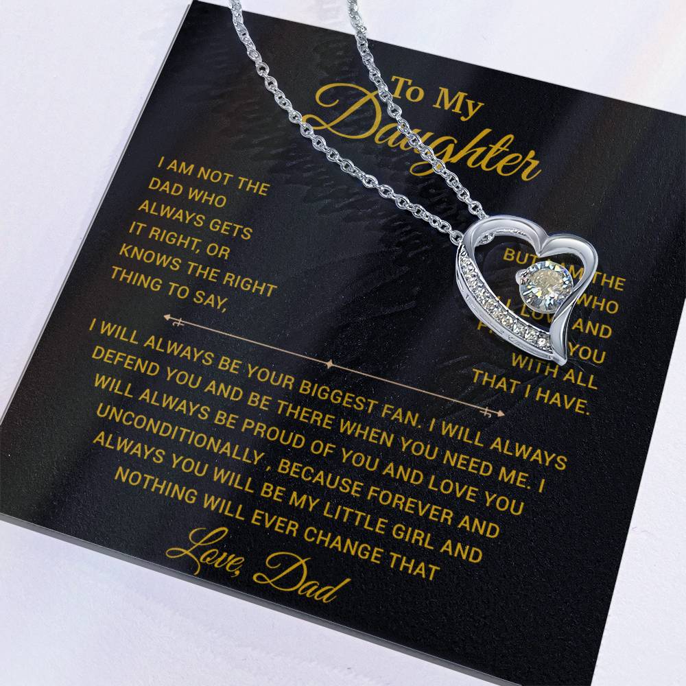 To My Daughter Necklace, Gift for Daughter from Dad, Father Daughter Necklace 23_11_Gold