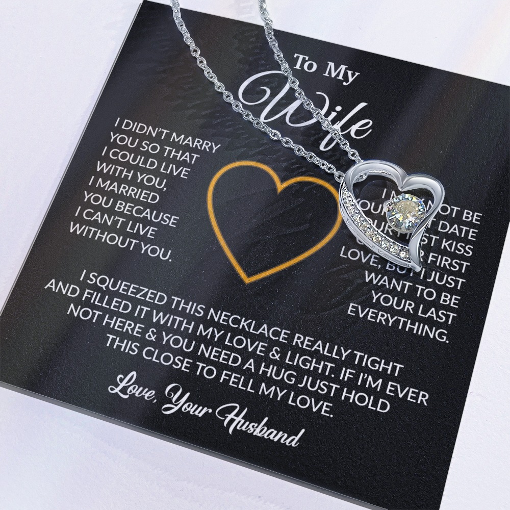 To My Wife Necklace, Wife Gift from Husband, Christmas Gift 5_12_Black