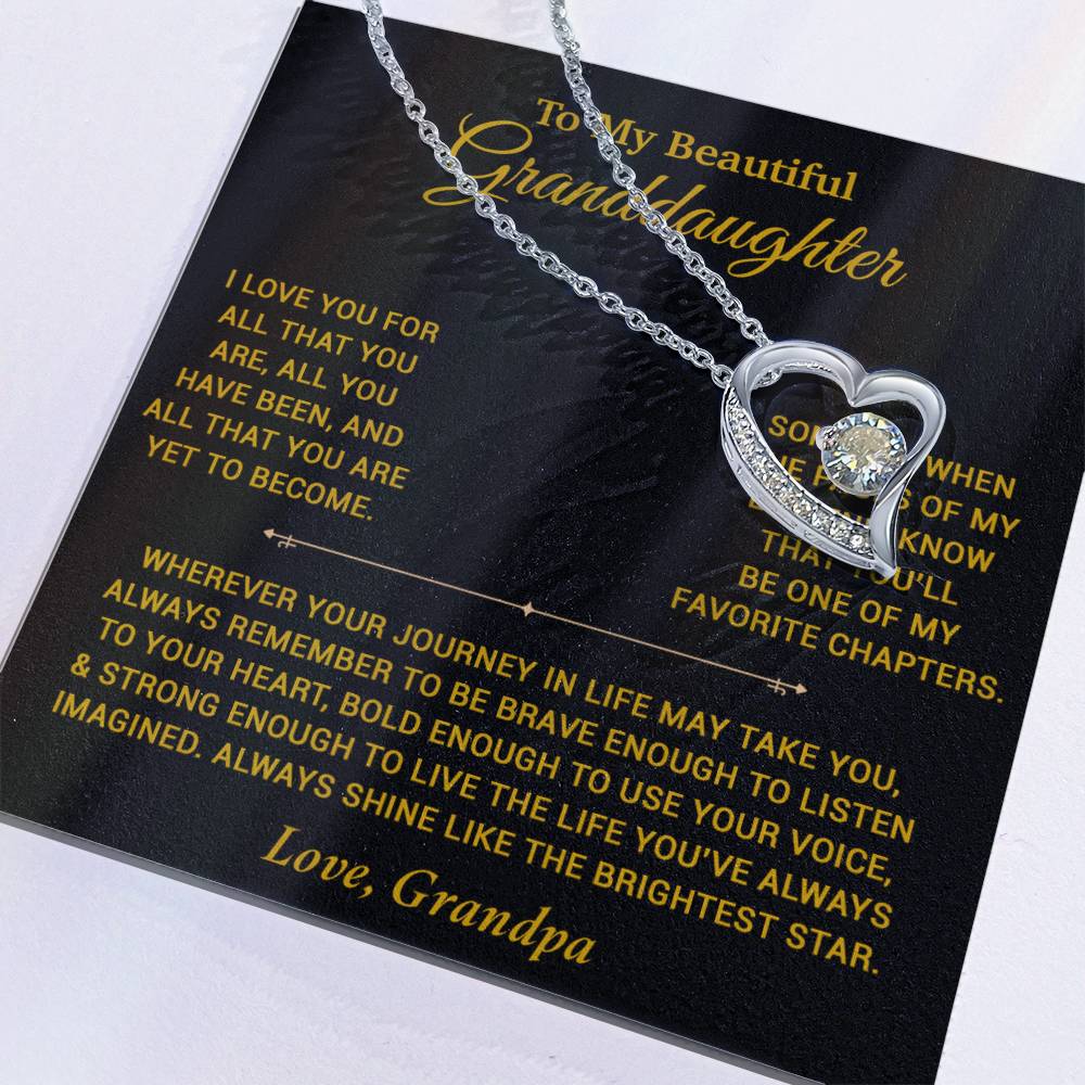 To My Granddaughter Necklace, Birthday Gift For Granddaughter, Birthday Gifts 12_6_Gold