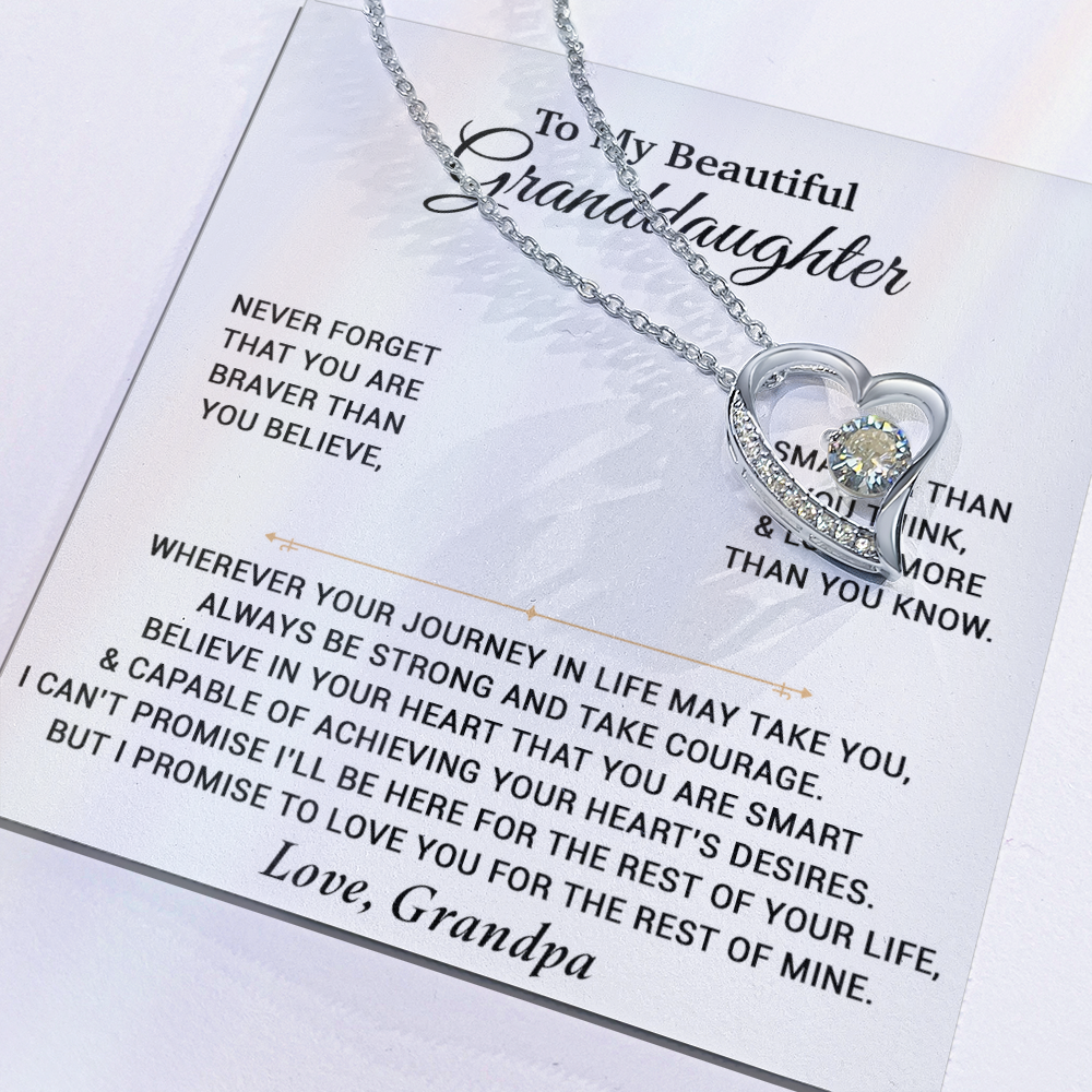 To My Granddaughter Necklace, Birthday Gift For Granddaughter, Birthday Gifts 9_6_White