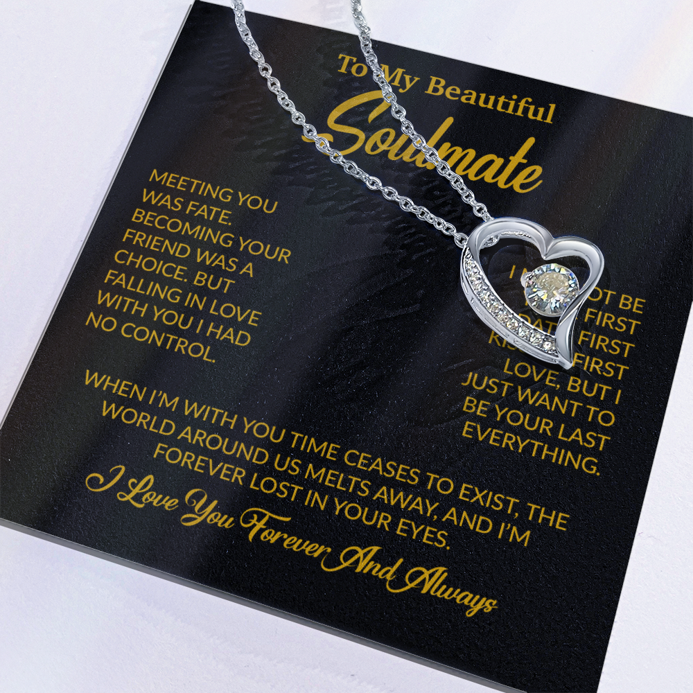 To My Soulmate Necklace, Soulmate Gift, Gift For Girlfriend, Christmas Gift 16_10_Gold