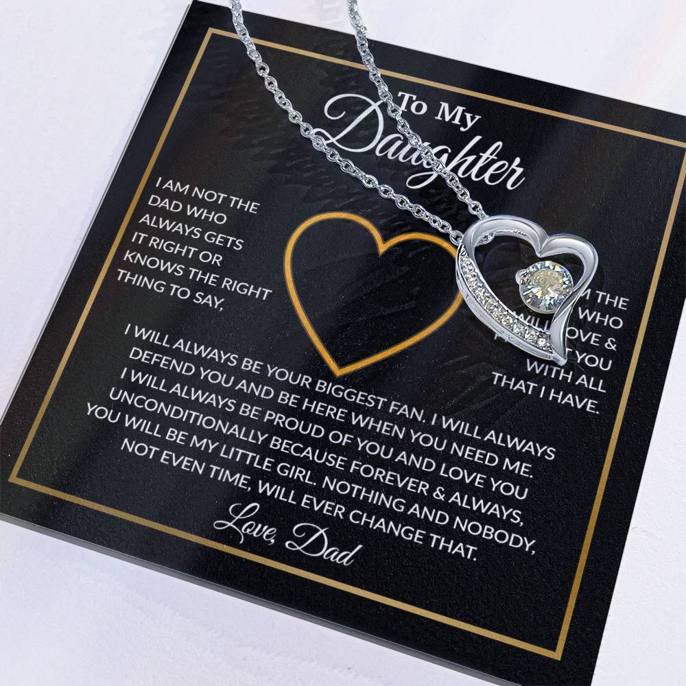 To My Daughter Necklace, Gift For Daughter From Dad, Daughter Father Necklace 6_12_Black