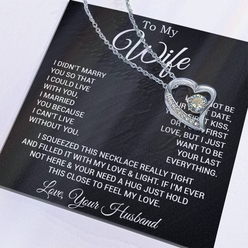 To My Wife Necklace, Gift For Wife, Anniversary Gift For Wife, Necklace For Wife 25_2_Black