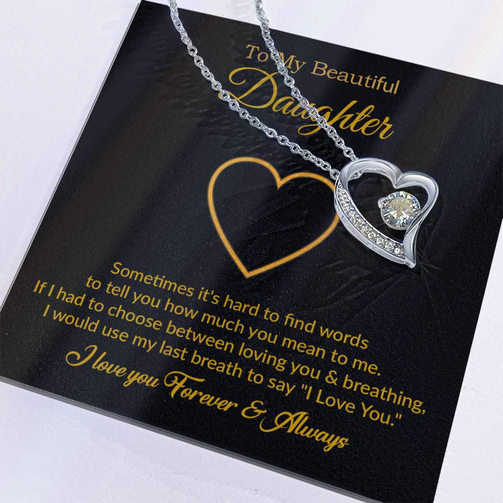 To My Daughter Necklace, Gift For Daughter From Dad, Daughter Father Necklace 22_7_Gold