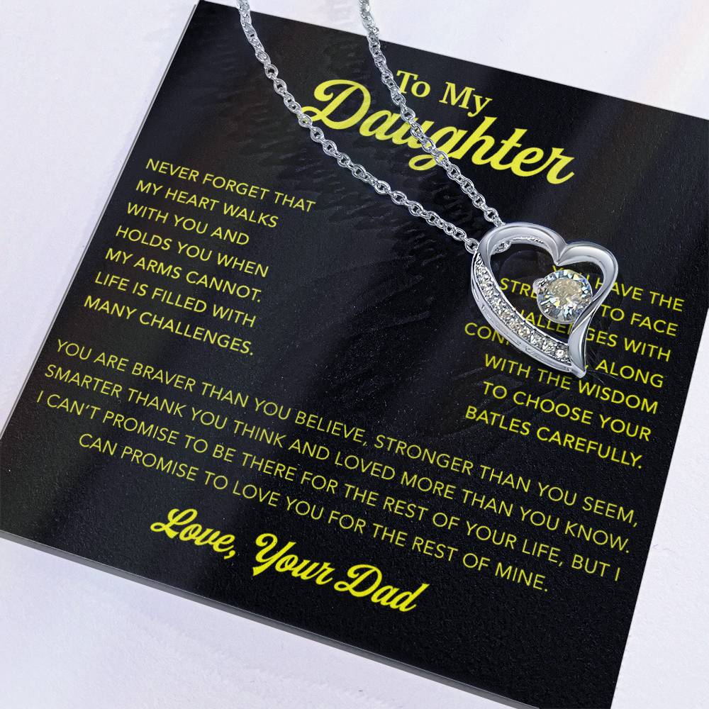 To My Daughter Necklace, Gift for Daughter from Dad, Father Daughter Necklace 3_12_gold