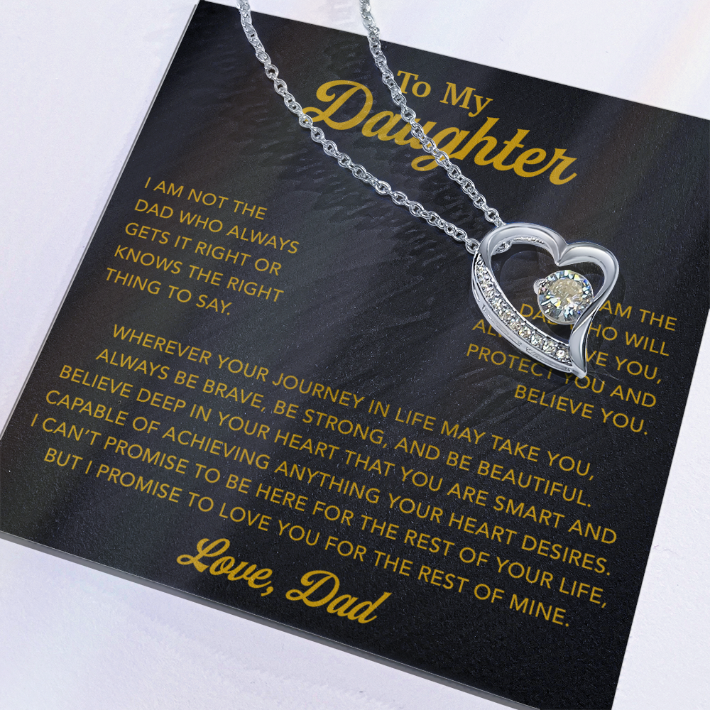 To My Daughter Necklace, Gift for Daughter from Dad, Father Daughter Necklace 13_6_Gold