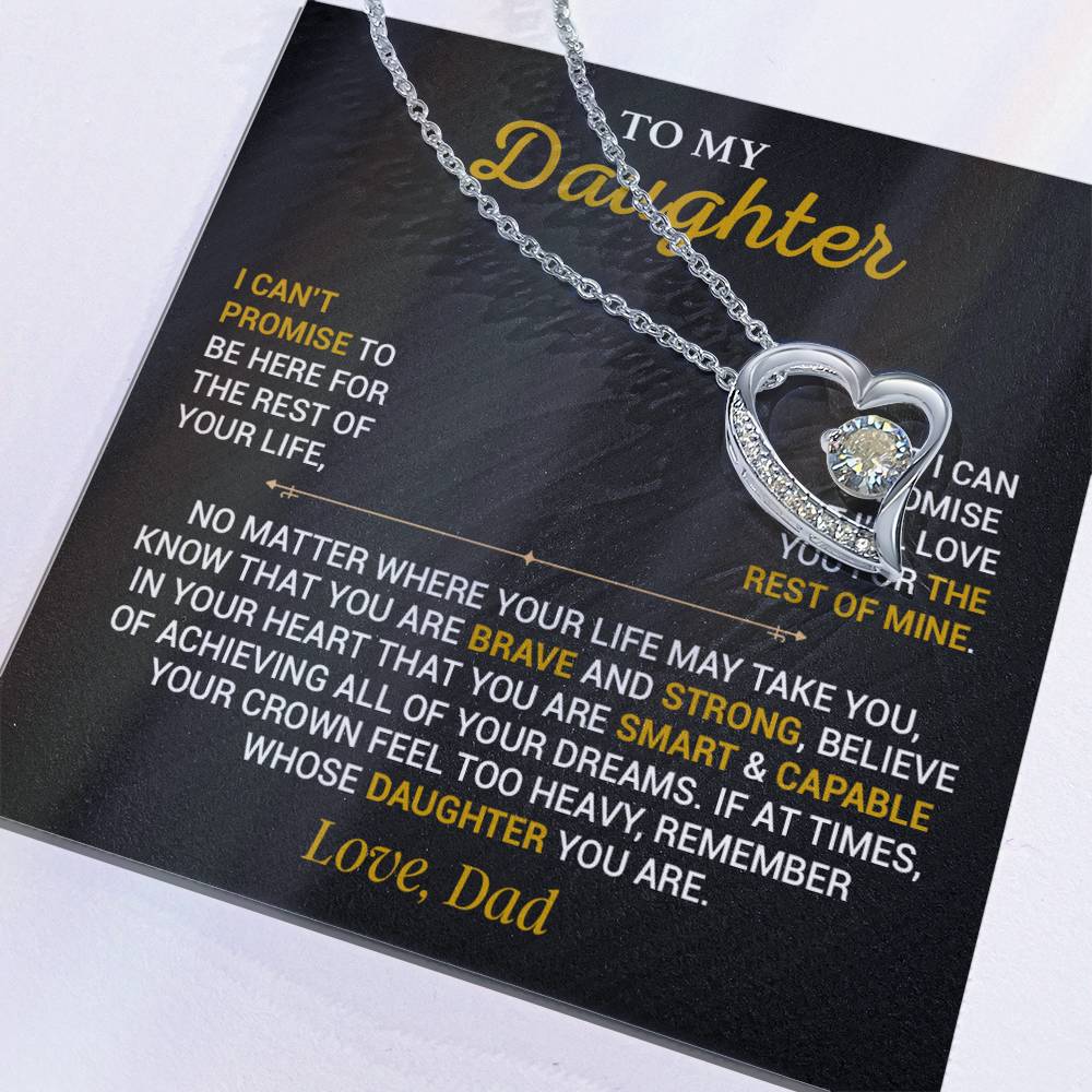 To My Daughter Necklace, Gift for Daughter from Dad,Daughter Father Necklace 7_10_Black