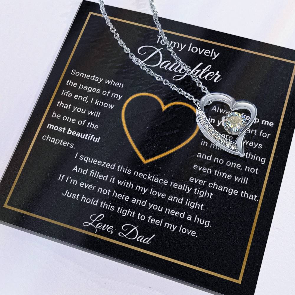 To My Daughter Necklace, Gift for Daughter from Dad, Daughter Father Necklace 27_11_Black
