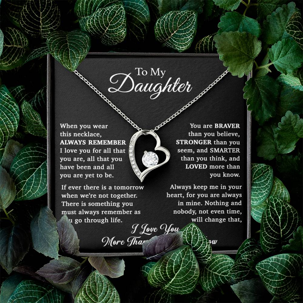 To My Daughter Necklace, Daughter Father Necklace, Daughter Gift From Dad, Mom 15_11_Black
