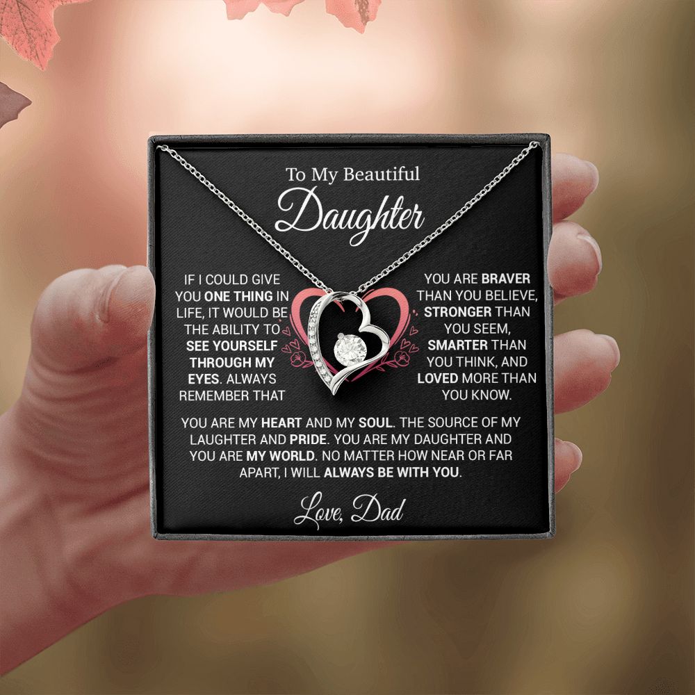 To My Daughter Necklace from Dad, Necklace for Daughter from Dad, Father Daughter Necklace