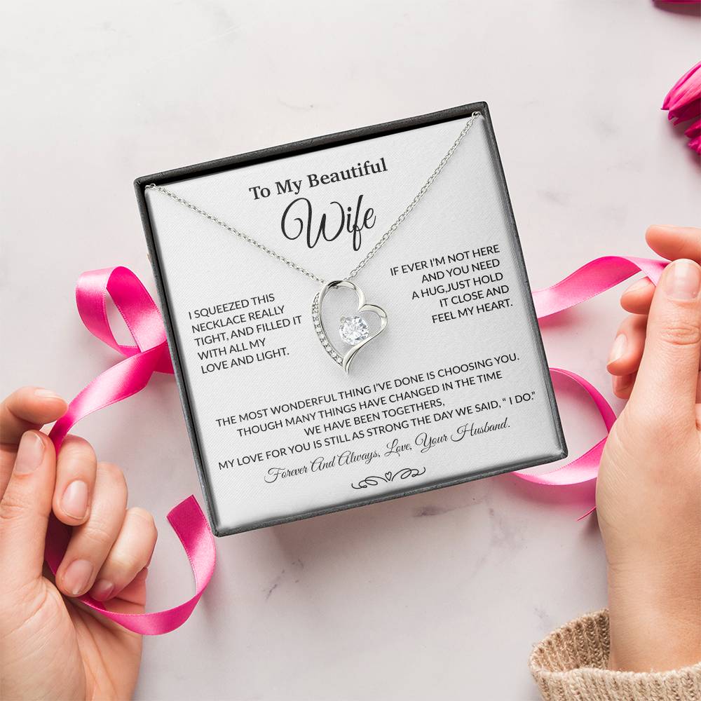 To My Wife Necklace, Gift For Wife, Anniversary Gift For Wife, Necklace For Wife 27_9_White