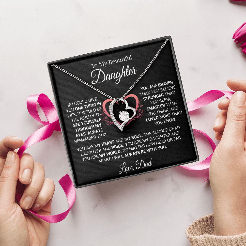 To My Daughter Necklace from Dad, Necklace for Daughter from Dad, Father Daughter Necklace