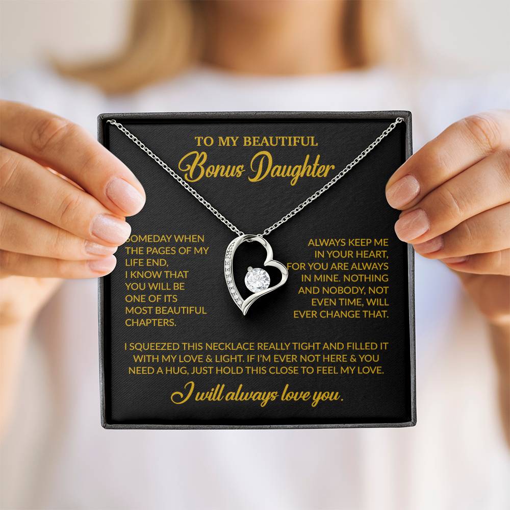 To My Bonus Daughter Necklace, Gift for Bonus Daughter, Step Daughter Birthday 25_11_Gold