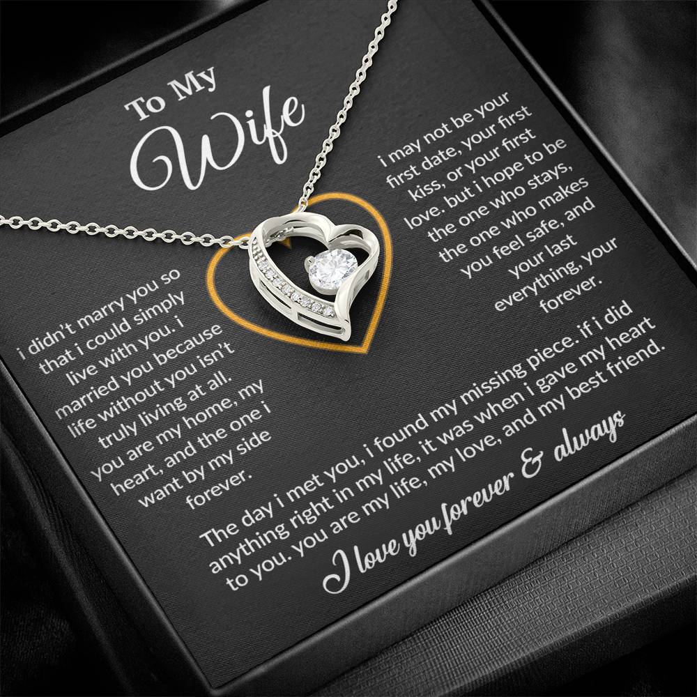 To My Wife Necklace, Gift For Wife, Anniversary Gift For Wife, Necklace For Wife 13_3_Black
