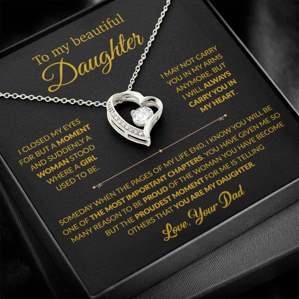 To My Daughter Necklace, Gift For Daughter From Dad, Daughter Father Necklace 9_1_Gold