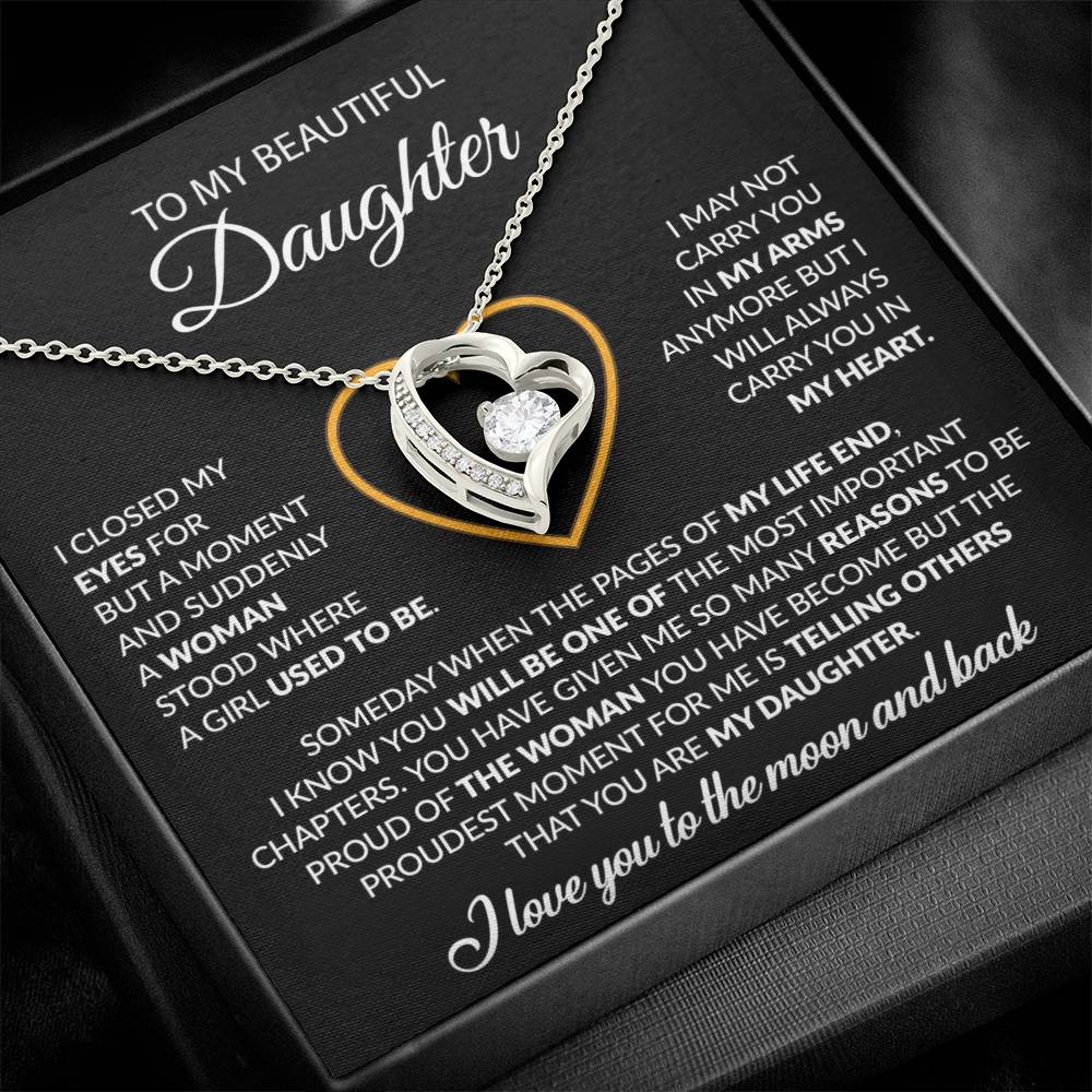 To My Daughter Necklace, Gift For Daughter From Dad, Daughter Father Necklace 9_12_Black