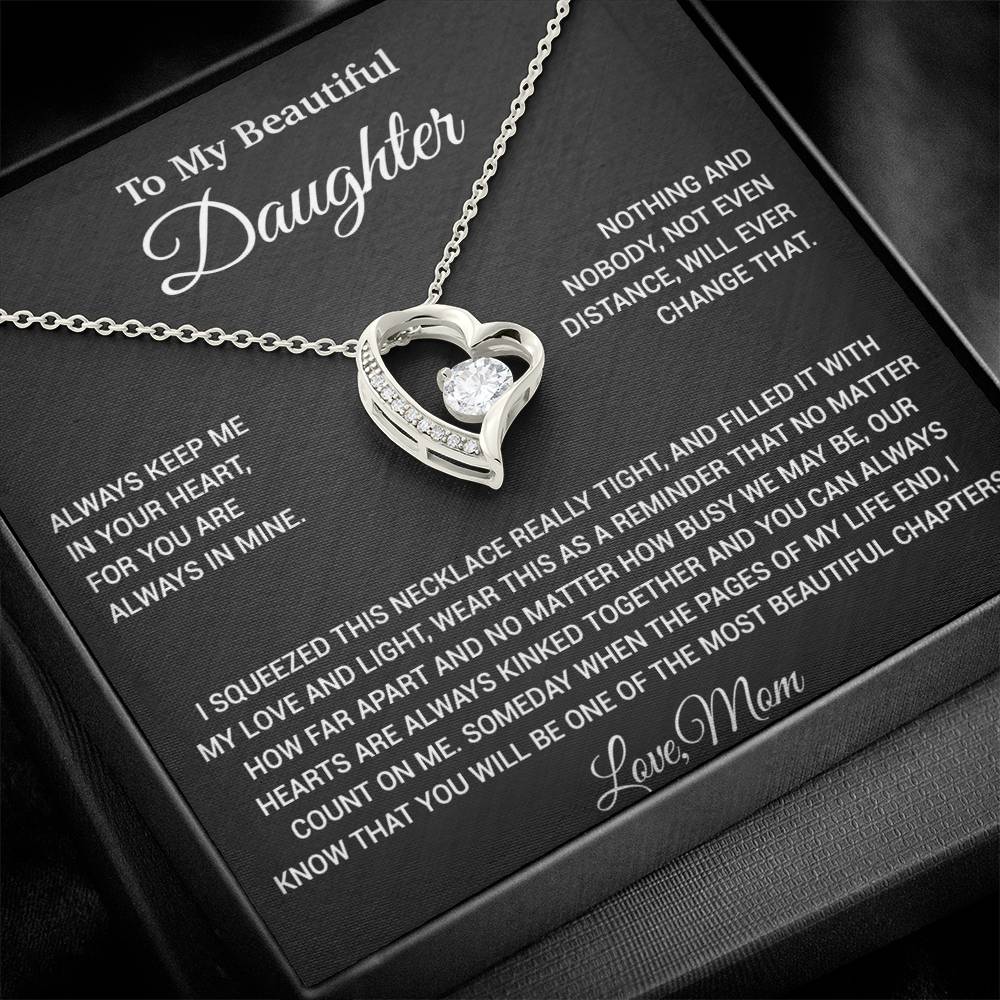 To My Daughter Necklace, Daughter Mother Necklace, Daughter Gift From Mom 9_6_Black