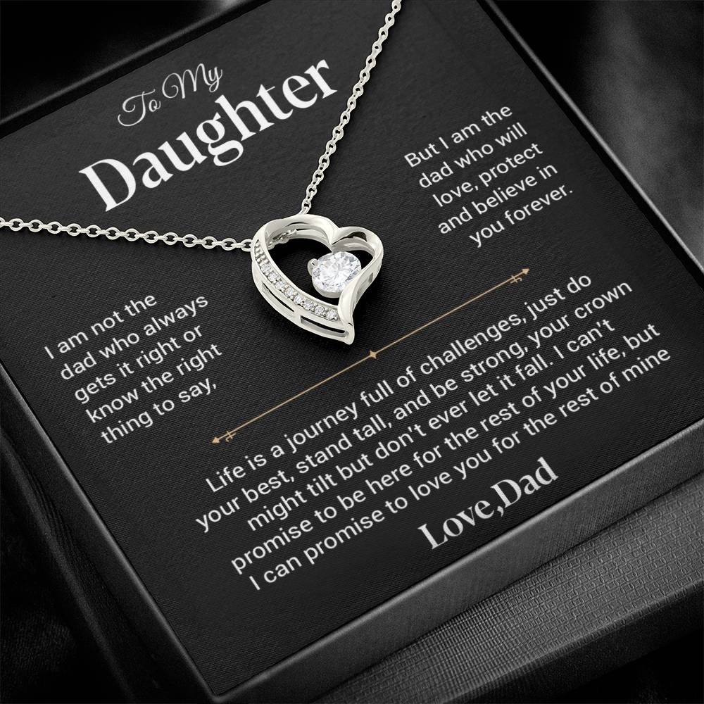 To My Daughter Necklace, Gift for Daughter from Dad, Father Daughter Necklace 25_12_Black