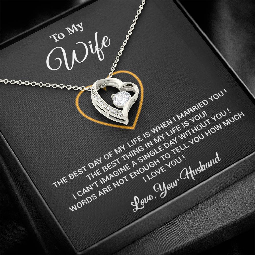 To My Wife Necklace, Gift For Wife, Anniversary Gift For Wife, Necklace For Wife 26_2_Black