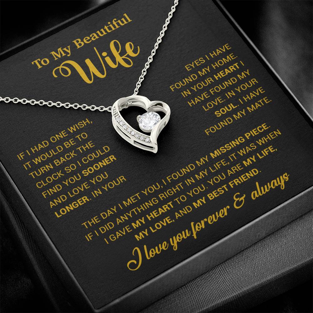 To My Wife Necklace, Wife Gift From Husband, Wife Husband Necklace, Christmas Gift 28_10_Gold