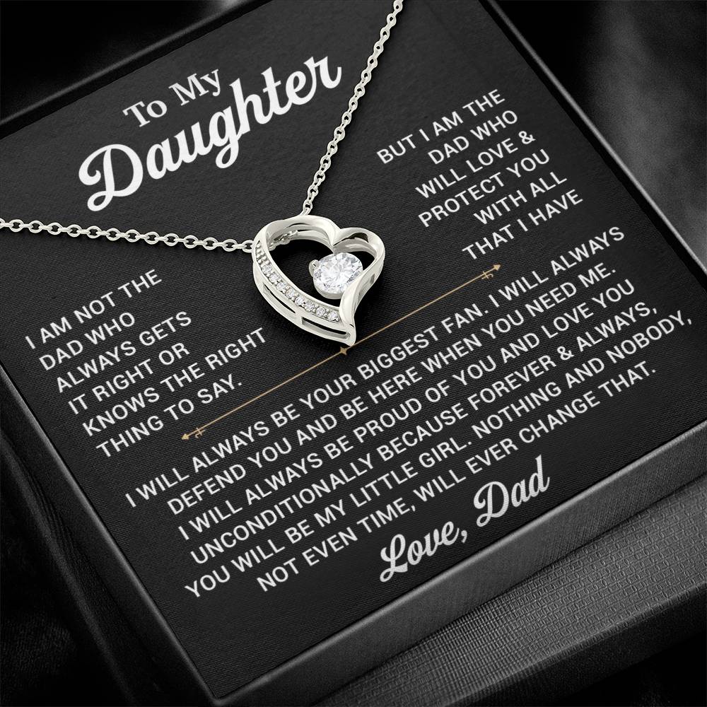 To My Daughter Necklace, Gift for Daughter from Dad, Father Daughter Necklace 1_11_Black