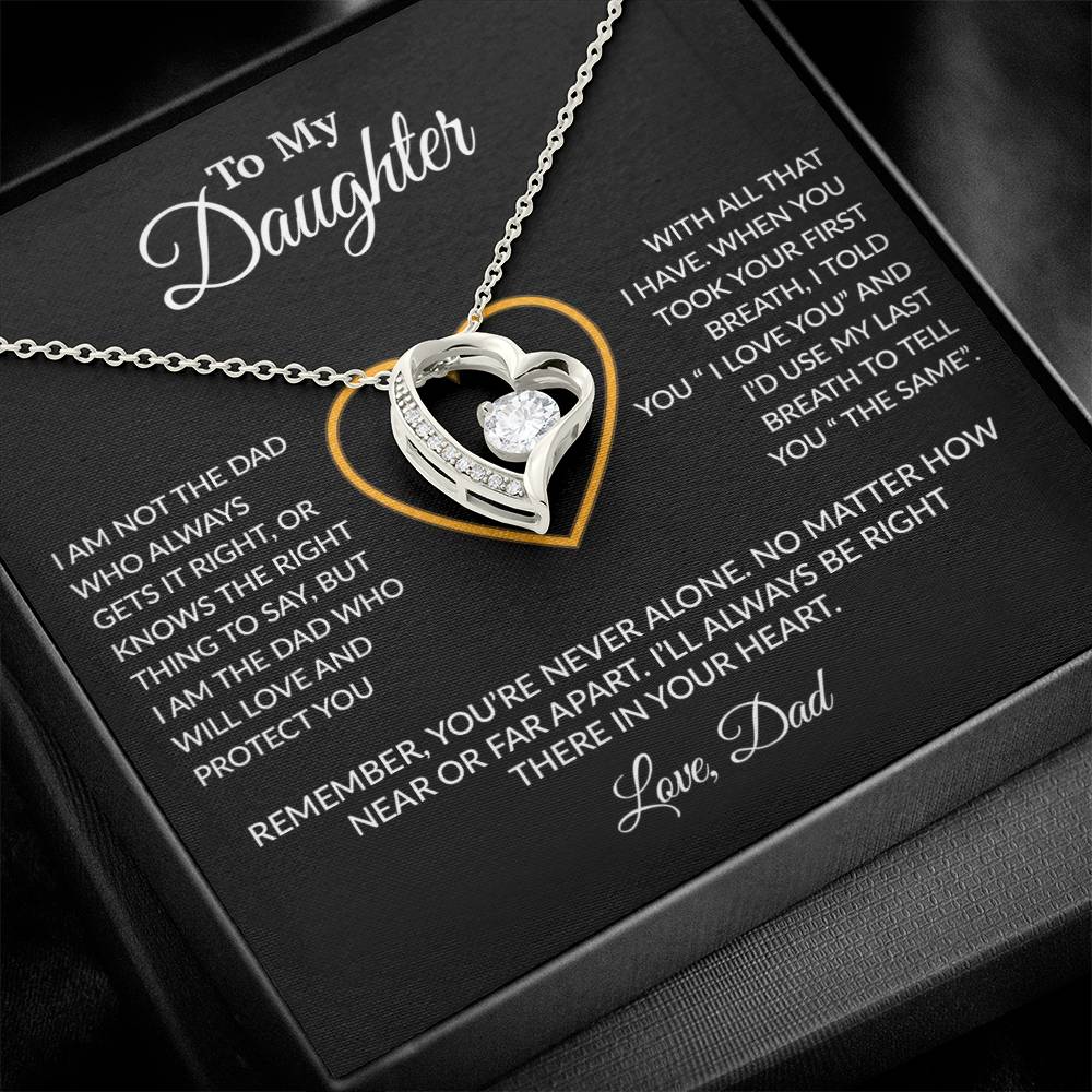 To My Daughter Necklace, Gift For Daughter From Dad, Daughter Father Necklace 14_1_Black