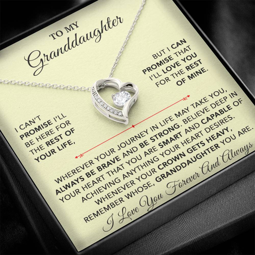 To My Granddaughter Necklace, Granddaughter Gift from Grandpa, Christmas Gift 28_9_Gold
