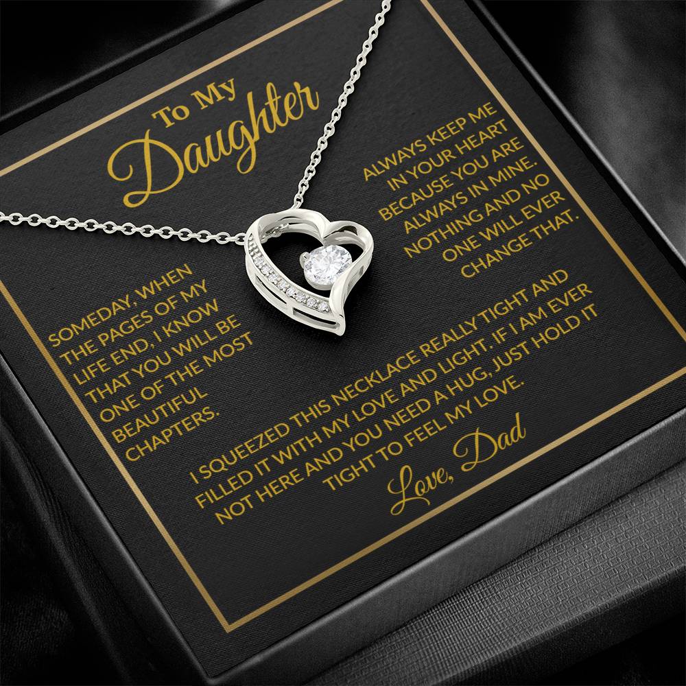 To My Daughter Necklace, Gift For Daughter From Dad, Daughter Father Necklace 4_12_Gold