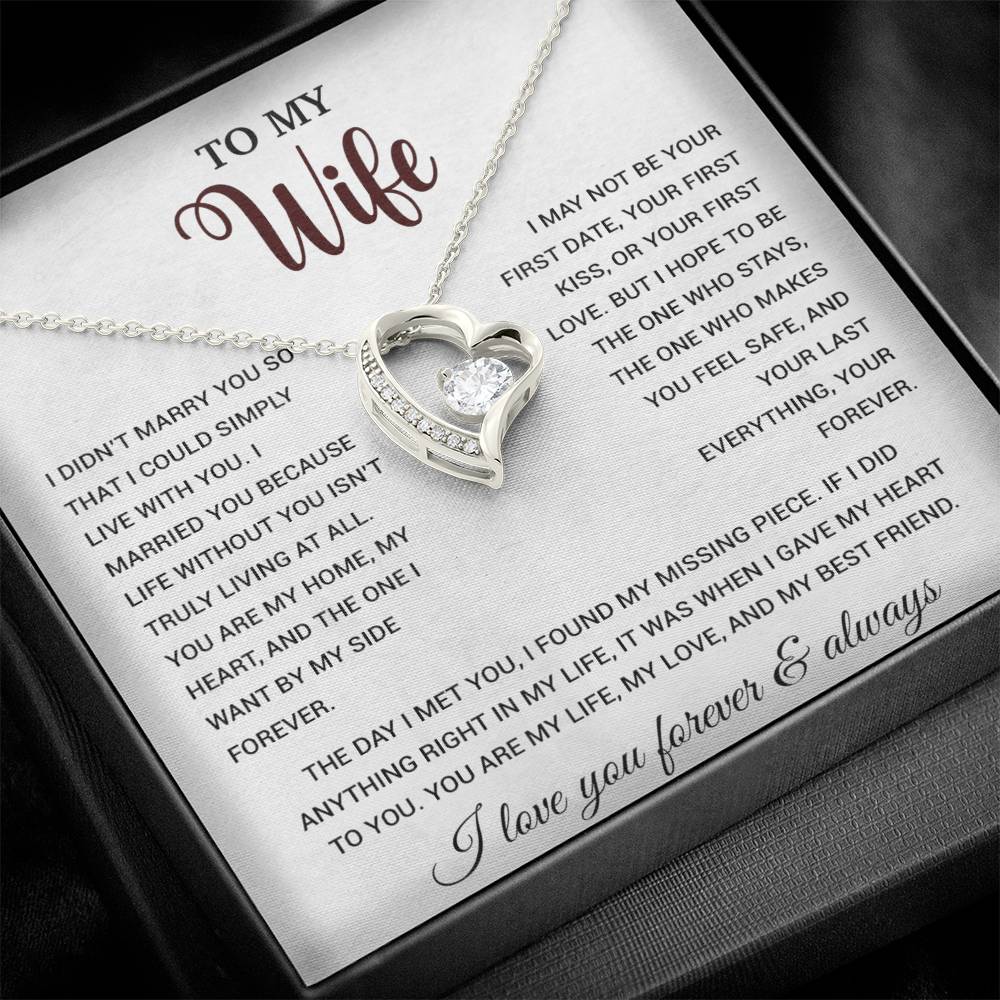 To My Wife Necklace, Gift For Wife, Anniversary Gift For Wife, Necklace For Wife 21_9_White