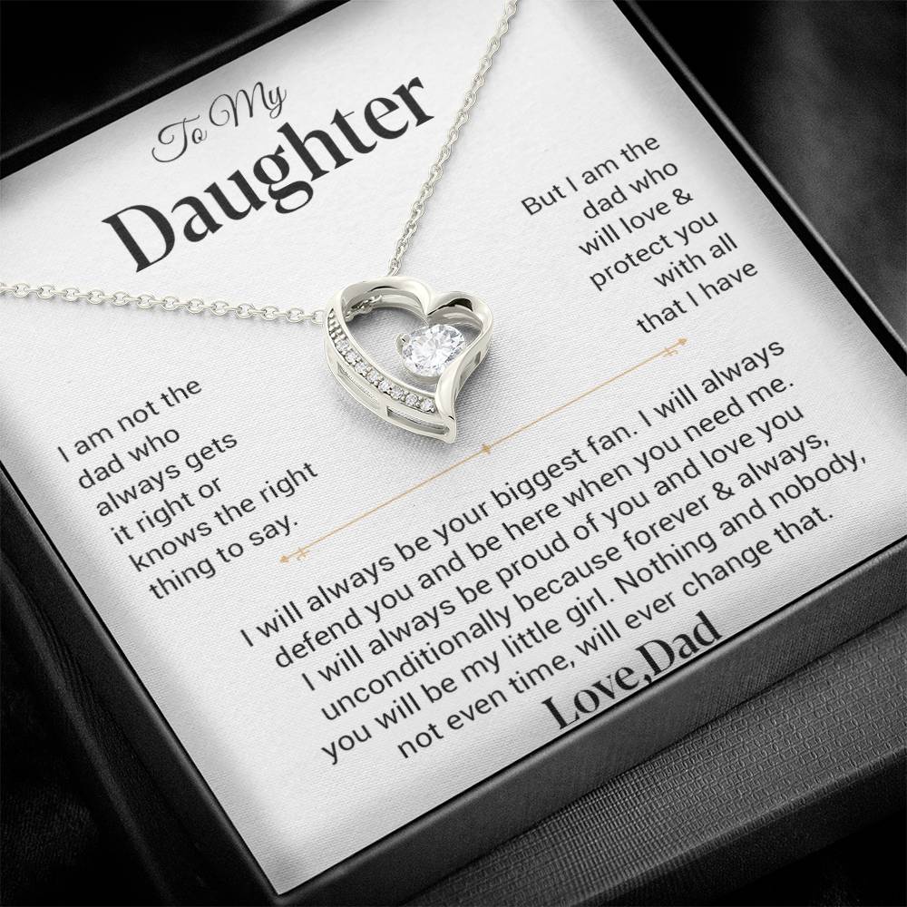 To My Daughter Necklace, Gift for Daughter from Dad, Father Daughter Necklace 21_11_White