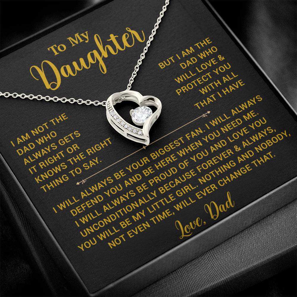 To My Daughter Necklace, Gift for Daughter from Dad, Father Daughter Necklace 8_4_Gold