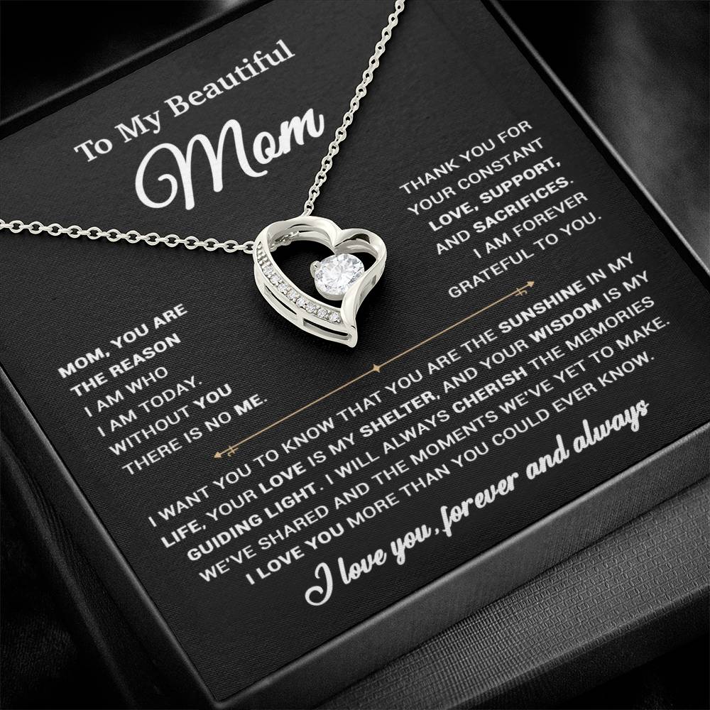 To My Mom Necklace, Sentimental Mother's Day Gift For Mom From Son 31_3_Black