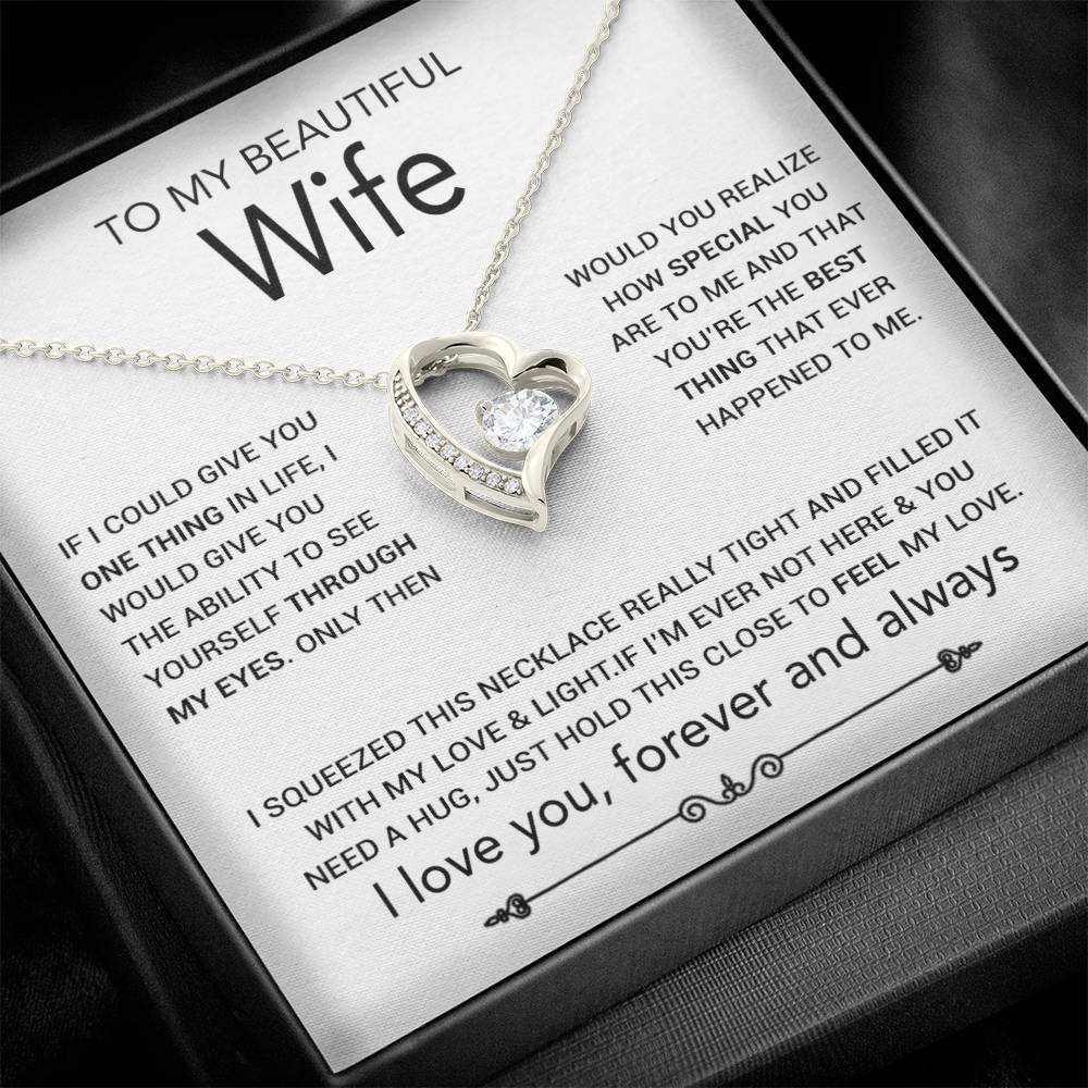 To My Wife Necklace, Christmas Gifts For Women, Anniversary Gift For Wife 8_10_White