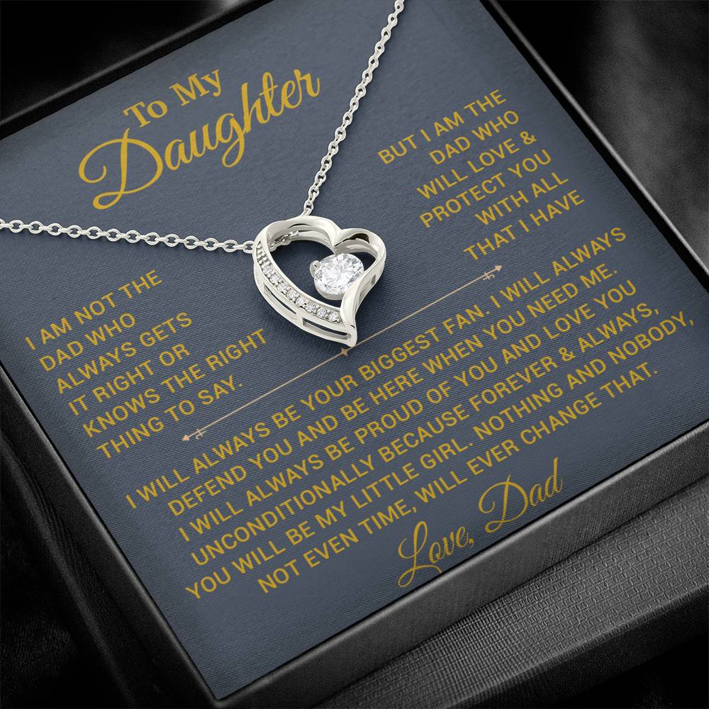 To My Daughter Necklace, Gift for Daughter from Dad, Father Daughter Necklace 6_10_Gold
