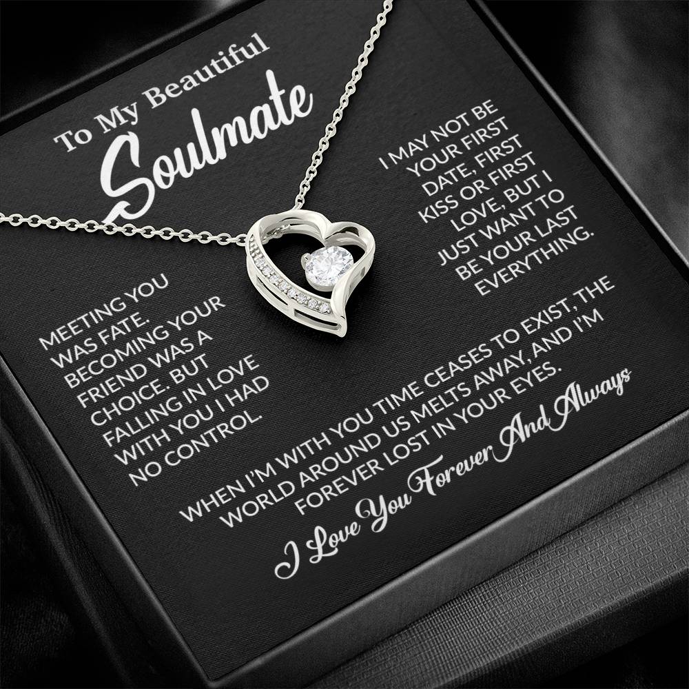 To My Soulmate Necklace, Soulmate Gift, Gift For Girlfriend, Christmas Gift 16_10_Black