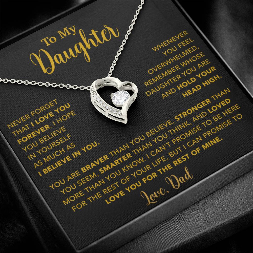 To My Daughter Necklace, Gift for Daughter from Dad, Father Daughter Necklace  9_4_Gold