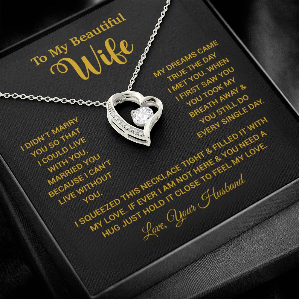 To My Wife Necklace, Wife Gift From Husband, Wife Husband Necklace, Christmas Gift 26_10_Gold