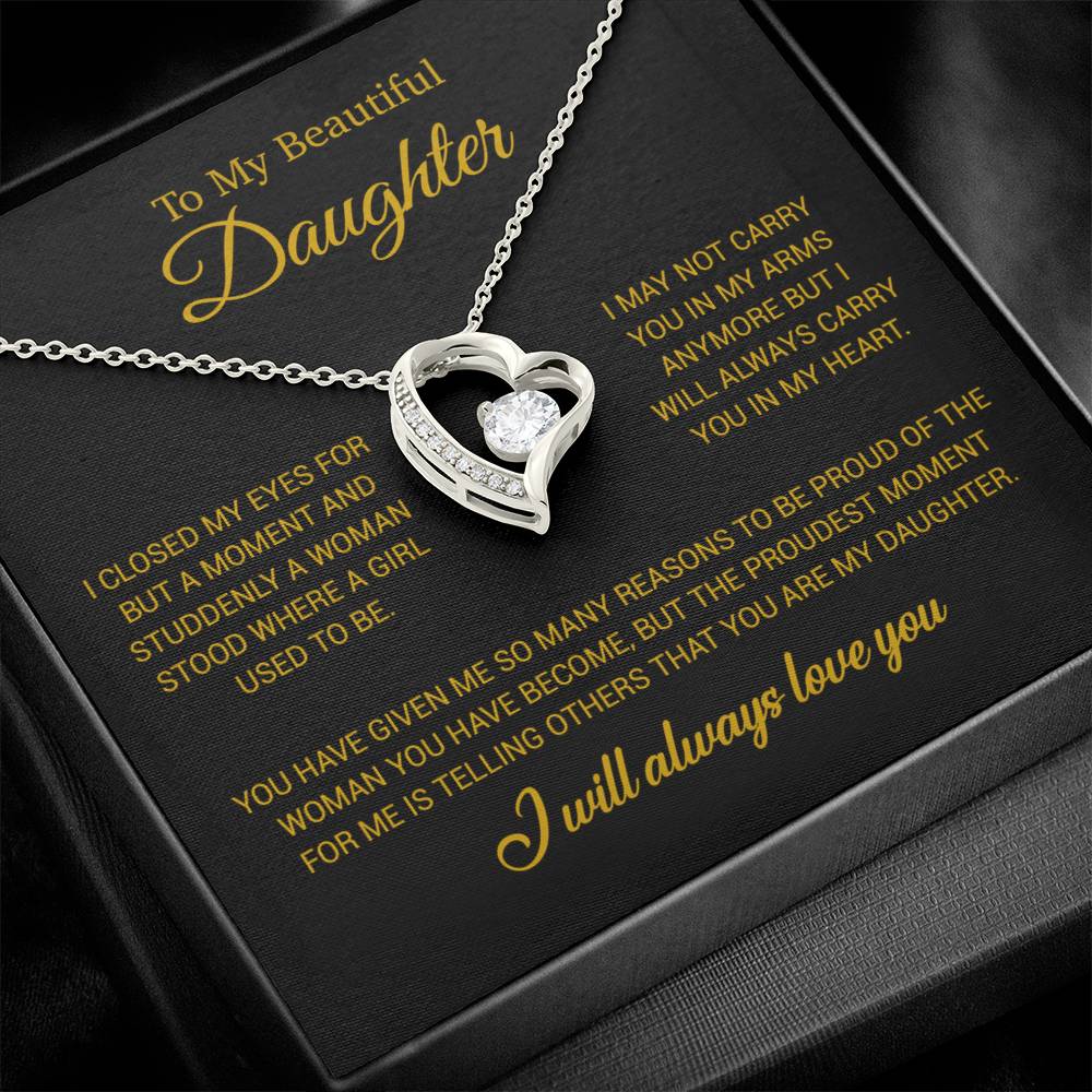 To My Daughter Necklace, Gift for Daughter from Dad, Daughter Father Necklace 24_11_Gold