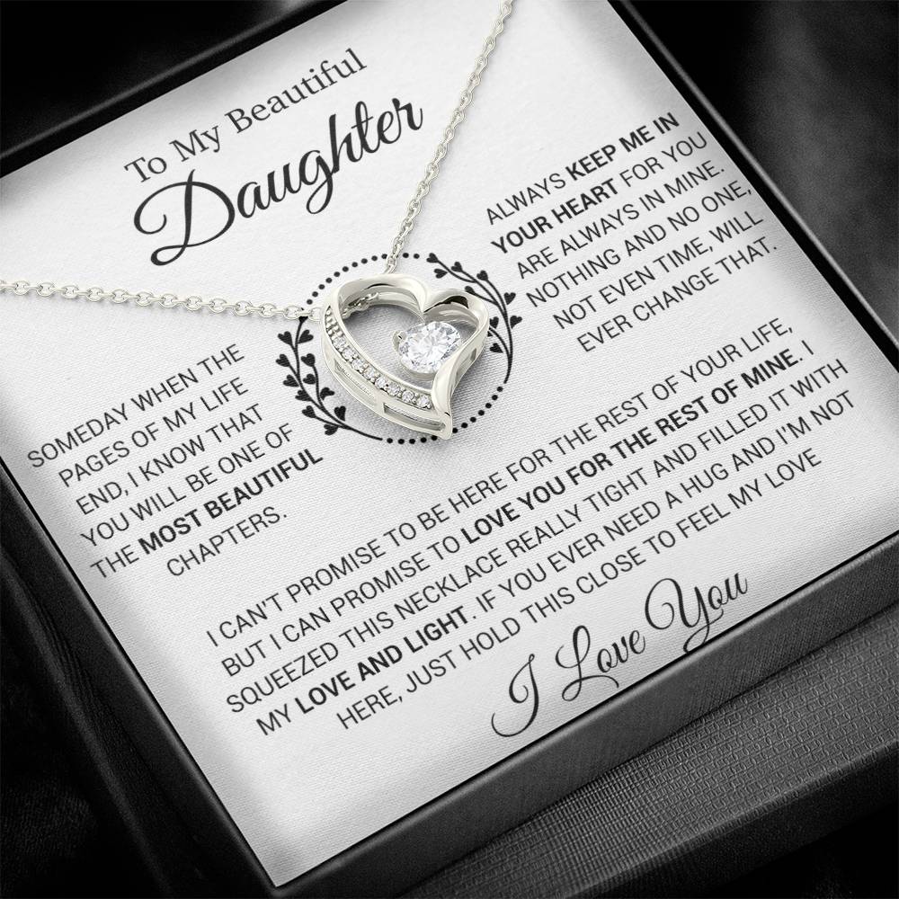To My Daughter Necklace, Gift for Daughter from Dad, Daughter Father Necklace 16_12_White