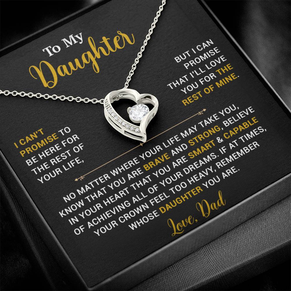 To My Daughter Necklace, Gift for Daughter from Dad, Father Daughter Necklace 17_4_Gold