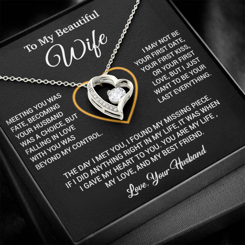 To My Wife Necklace, Gift For Wife, Anniversary Gift For Wife, Necklace For Wife 3_2_Black