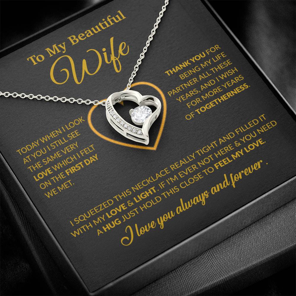 To My Wife Necklace, Christmas Gifts For Women, Anniversary Gift For Wife 9_12_Gold