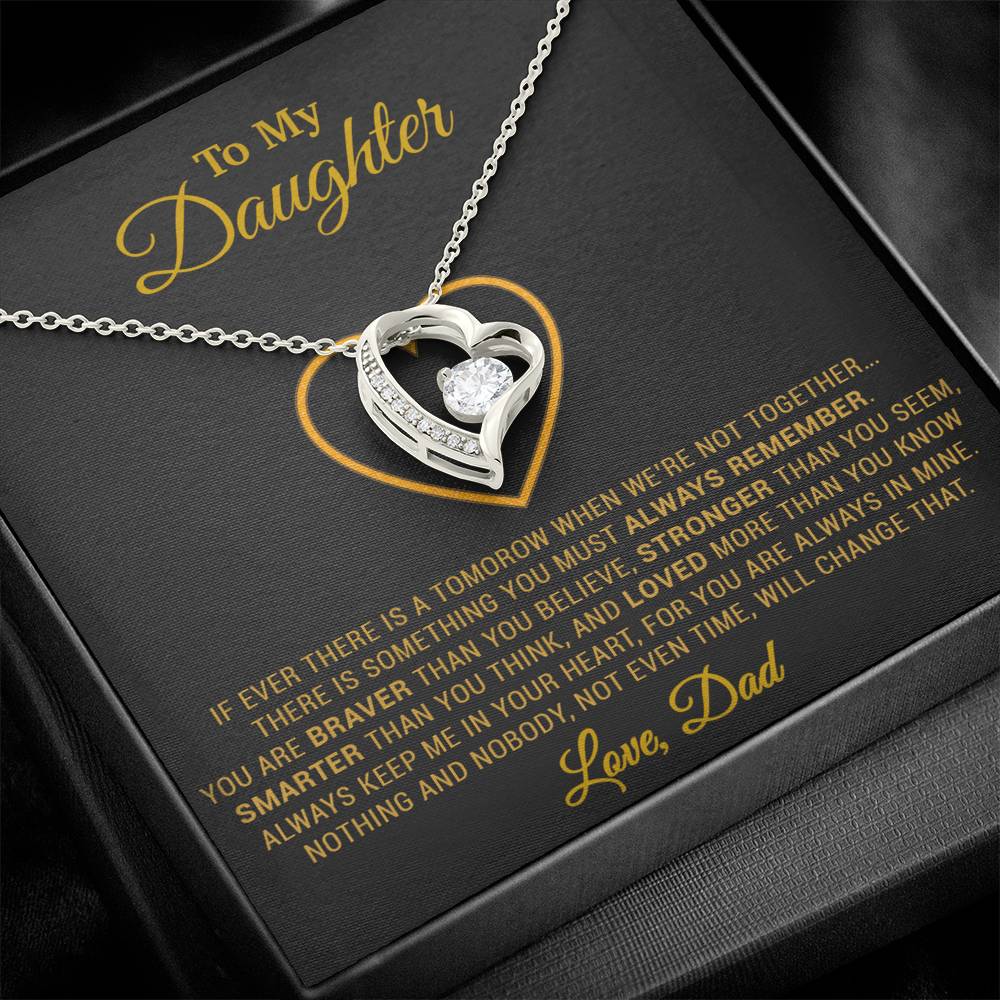 To My Daughter Necklace, Gift for Daughter from Dad, Father Daughter Necklace 12_12_Gold