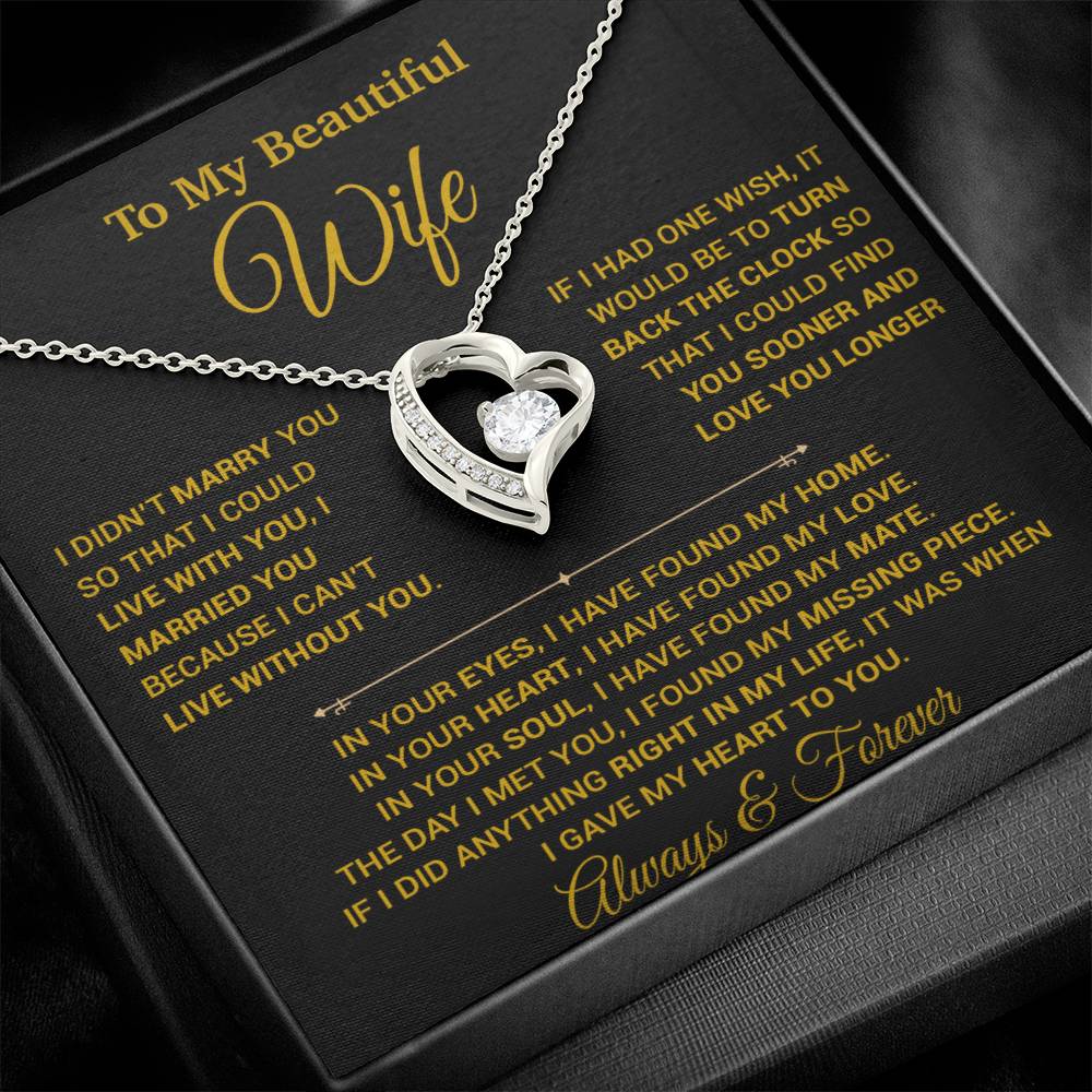 To My Wife Necklace, Christmas Gifts For Women, Anniversary Gift For Wife 12_9_Gold