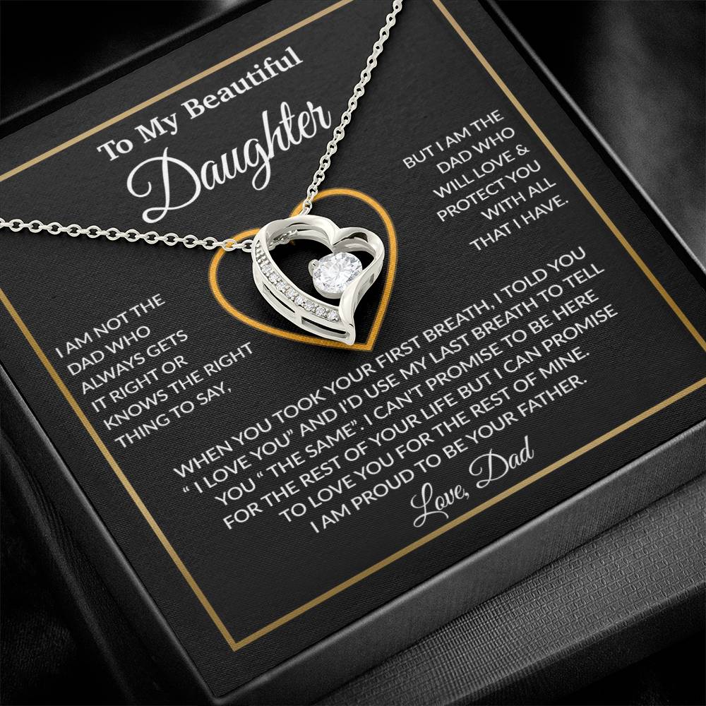 To My Daughter Necklace, Gift For Daughter From Dad, Daughter Father Necklace 12_1_Black