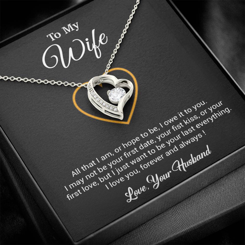 To My Wife Necklace, Gift For Wife, Anniversary Gift For Wife, Necklace For Wife 24_3_Black